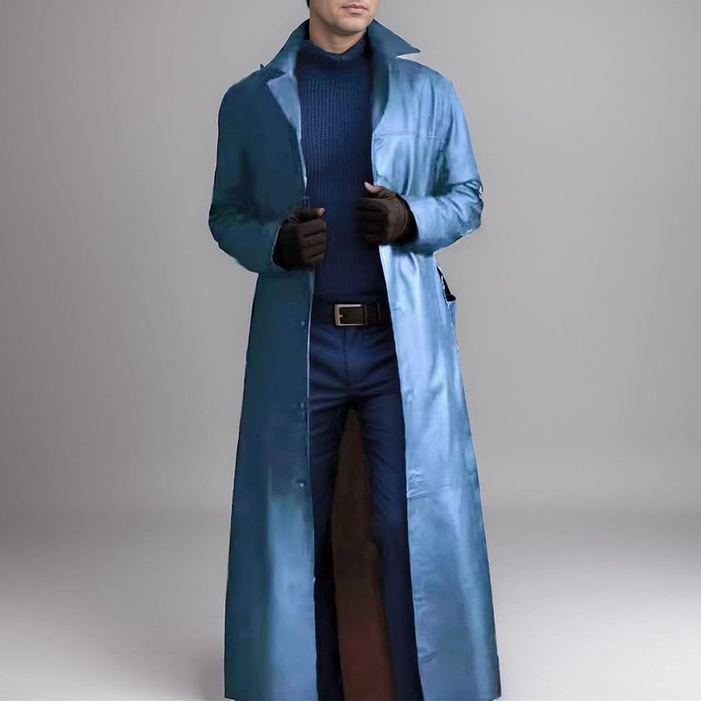 ジャケット・アウター noill vintage long leather trench coat Classic Long Trench Coat - Genuine Leather Full Length